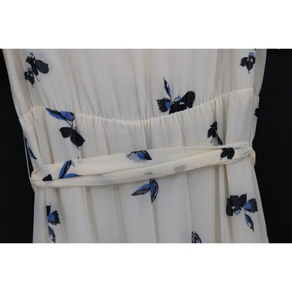 LAUREN RALPH LAUREN BLACK LABEL DRESS BLUE FLORAL SURPLICE TIE WAIST SIZE 8 - Picture 8 of 9
